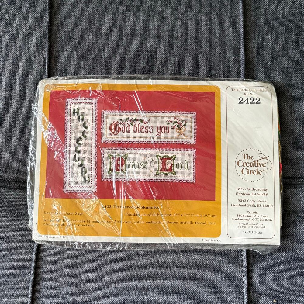 Treasured Bookmarks Vintage Counted Cross Stitch Kit The Creative Circle - 1988